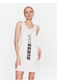 Guess Sukienka codzienna Ceara V3GP10 KBNV2 Beżowy Regular Fit. Okazja: na co dzień. Kolor: beżowy. Materiał: bawełna, syntetyk. Typ sukienki: proste. Styl: casual