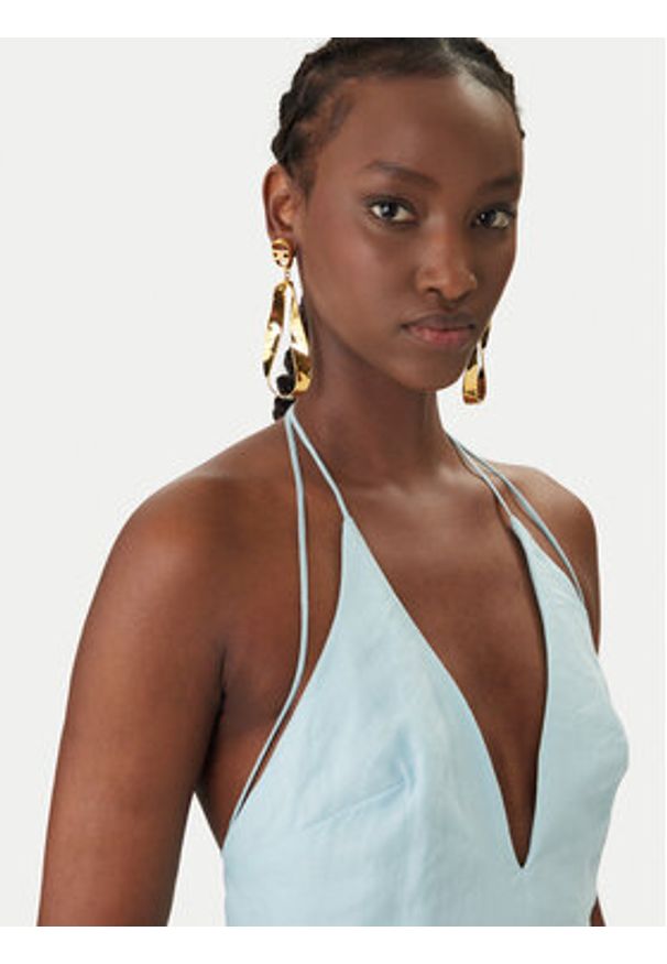 BARDOT - Bardot Sukienka koktajlowa Arletha Halter 59963DB3 Błękitny Regular Fit. Typ kołnierza: dekolt halter. Kolor: niebieski. Materiał: syntetyk. Styl: wizytowy
