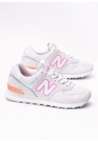 Sneakersy damskie szare New Balance WL574CJ2. Okazja: na imprezę. Kolor: szary. Materiał: guma, materiał. Szerokość cholewki: normalna. Model: New Balance 574. Sport: fitness #1