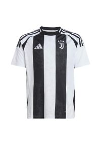 Adidas - Koszulka Juventus 24/25 Home Kids. Kolor: biały, wielokolorowy, czarny. Materiał: materiał