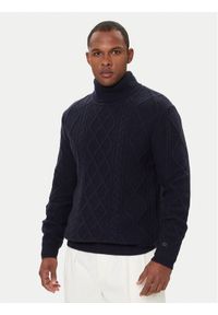 TOMMY HILFIGER - Tommy Hilfiger Golf MW0MW40914 Granatowy Regular Fit. Typ kołnierza: golf. Kolor: niebieski. Materiał: wełna #1