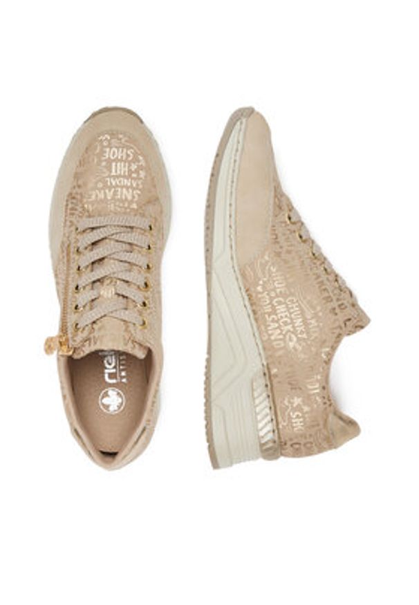 Rieker Sneakersy N4316-62 Beżowy. Kolor: beżowy. Materiał: materiał