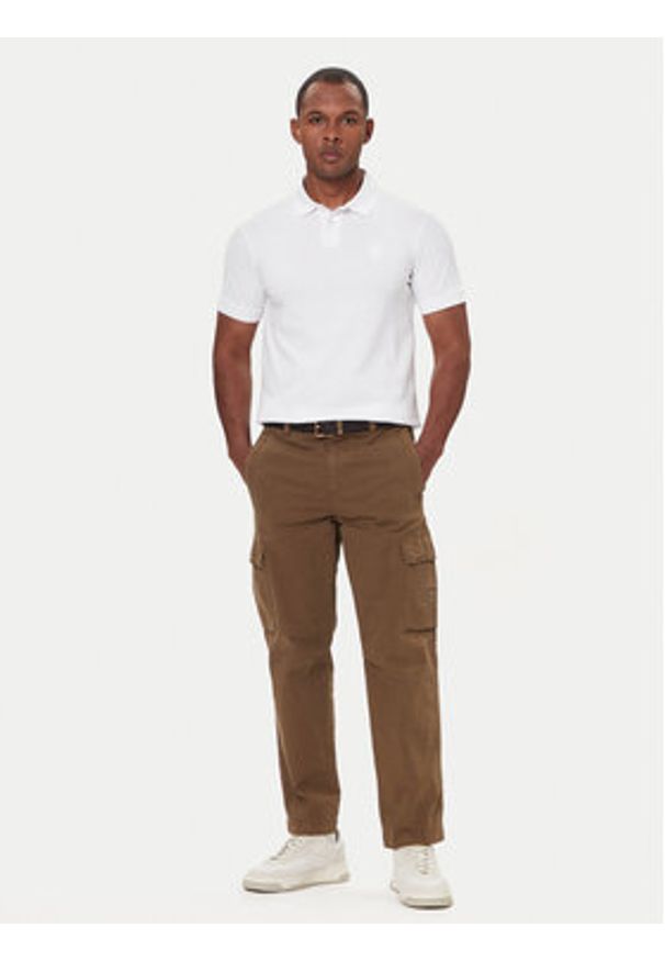 BOSS - Boss Polo Passenger 50507803 Biały Slim Fit. Typ kołnierza: polo. Kolor: biały. Materiał: bawełna