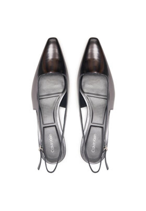 Calvin Klein Sandały Kitten Heel Pump Sling Mirr Lth HW0HW03275 Czarny. Kolor: czarny. Materiał: skóra