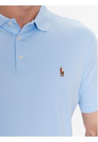 Polo Ralph Lauren Polo 710713130005 Niebieski Slim Fit. Typ kołnierza: polo. Kolor: niebieski. Materiał: bawełna #4