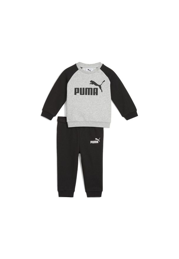 Puma - Zestaw dla małych dzieci Minicats Essentials z raglanową bluzą PUMA Black. Kolor: zielony, wielokolorowy, czarny, brązowy. Materiał: guma, prążkowany. Wzór: nadruk