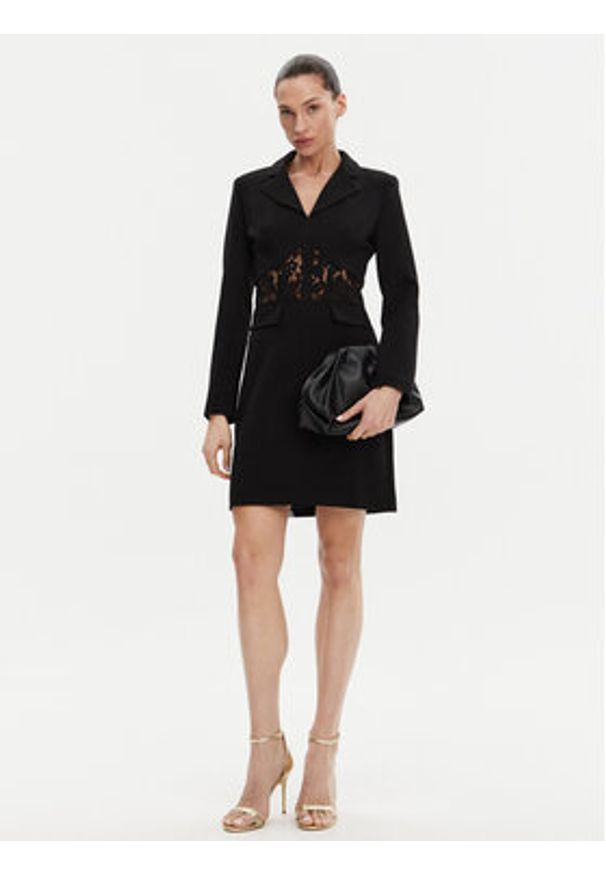 Morgan Sukienka koktajlowa 241-RCORSE Czarny Slim Fit. Kolor: czarny. Materiał: syntetyk, wiskoza. Styl: wizytowy