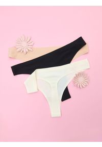 Sinsay - Majtki stringi 3 pack - wielobarwny. Materiał: materiał, prążkowany