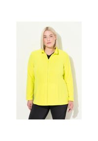 ULLA POPKEN - Damskie Bluza polarowa system modułowy do wpinania z recyklingu. Kolekcja: plus size. Kolor: wielokolorowy, żółty, zielony. Materiał: poliester, materiał #1