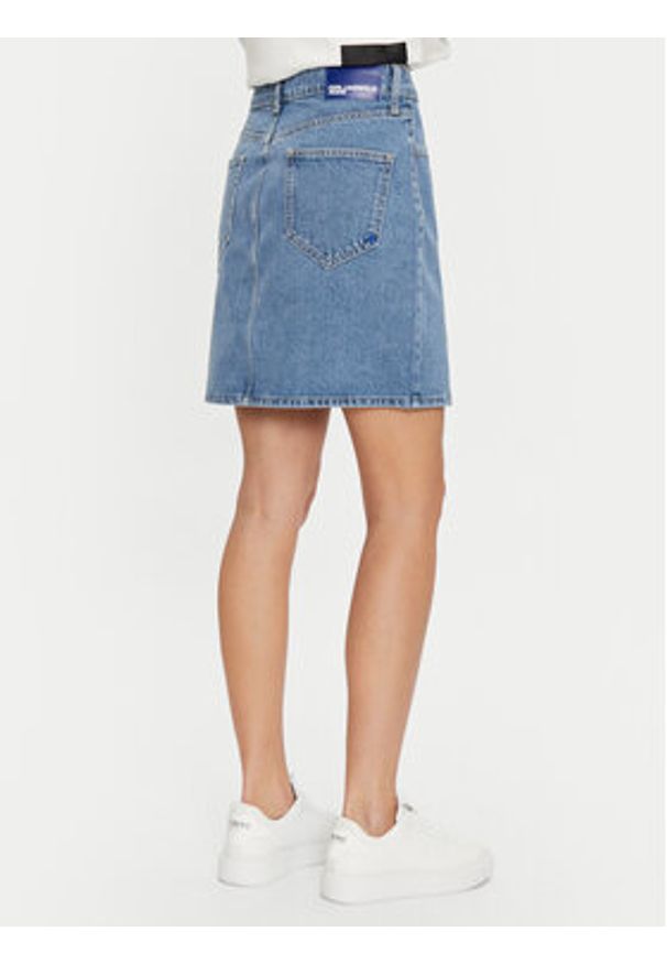 Karl Lagerfeld Jeans Spódnica jeansowa 246J1202 Niebieski Regular Fit. Kolor: niebieski. Materiał: bawełna