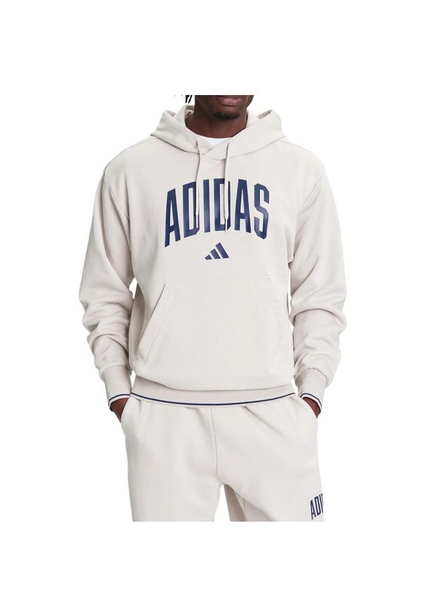 Adidas - Bluza polarowa ADIDAS M COLLEGIATE HD Szary. Kolor: beżowy. Materiał: polar