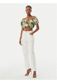 Guess Bluzka W6GHA1 W2447 Zielony Regular Fit. Kolor: zielony. Materiał: len #5