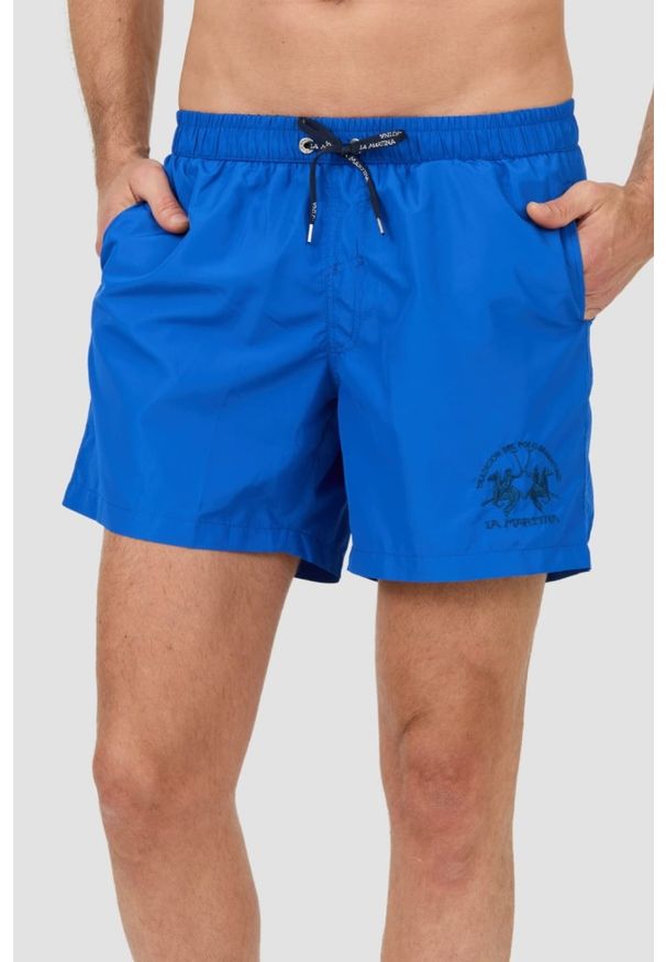 La Martina - LA MARTINA Niebieskie męskie kąpielówki, Rozmiar XXL. Kolor: niebieski. Materiał: nylon