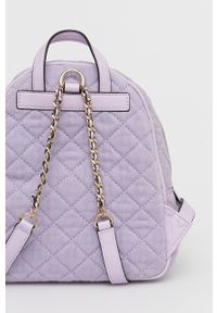 Guess plecak damski kolor fioletowy mały gładki. Kolor: fioletowy. Wzór: gładki #5