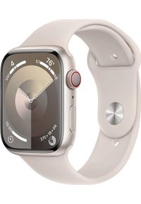 APPLE - Smartwatch Apple Watch 9 GPS + Cellular 45mm Starlight Alu Sport M/L Beżowy (MRM93QP/A). Rodzaj zegarka: smartwatch. Kolor: beżowy. Styl: sportowy #1