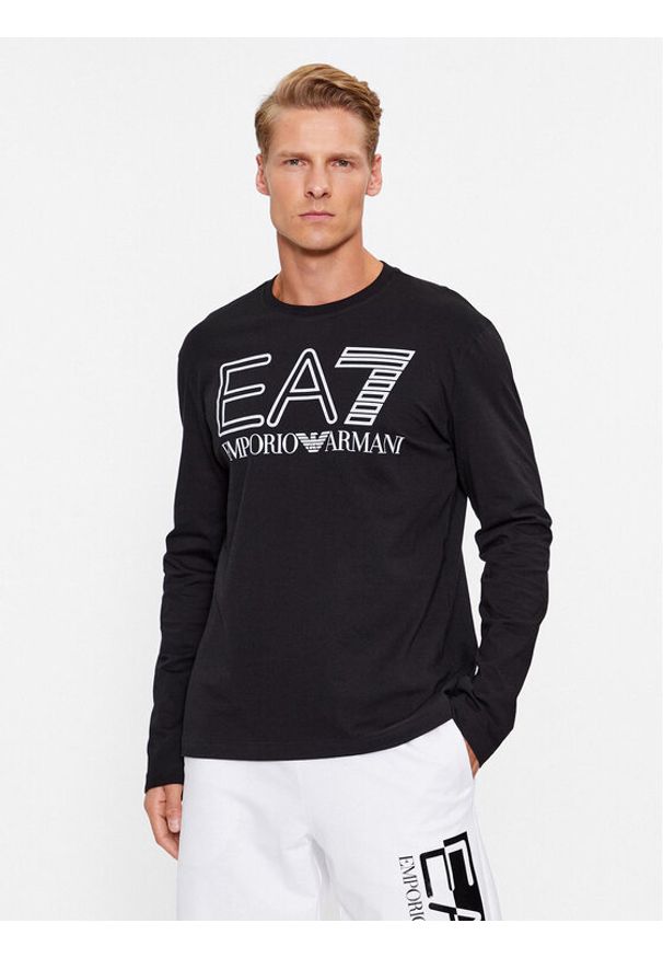 EA7 Emporio Armani Longsleeve 6RPT04 PJFFZ 1200 Czarny Regular Fit. Kolor: czarny. Materiał: bawełna. Długość rękawa: długi rękaw