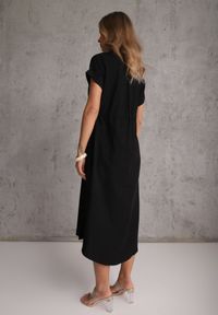 Renee - Czarna Koszulowa Sukienka z Wiskozą i Bawełną Ściągana w Talii Corralure. Kolor: czarny. Materiał: wiskoza, bawełna. Sezon: wiosna, lato. Typ sukienki: koszulowe. Styl: klasyczny, elegancki #8