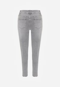 Born2be - Szare Bawełniane Jeansy Regular Fit z Elastycznego Denimu Timarose. Okazja: na co dzień. Kolor: szary. Styl: casual, elegancki, klasyczny #6