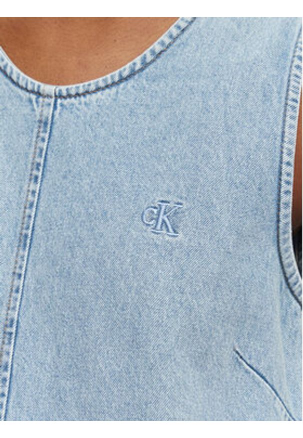 Calvin Klein Jeans Sukienka jeansowa LV047F499G Niebieski Regular Fit. Kolor: niebieski. Materiał: bawełna