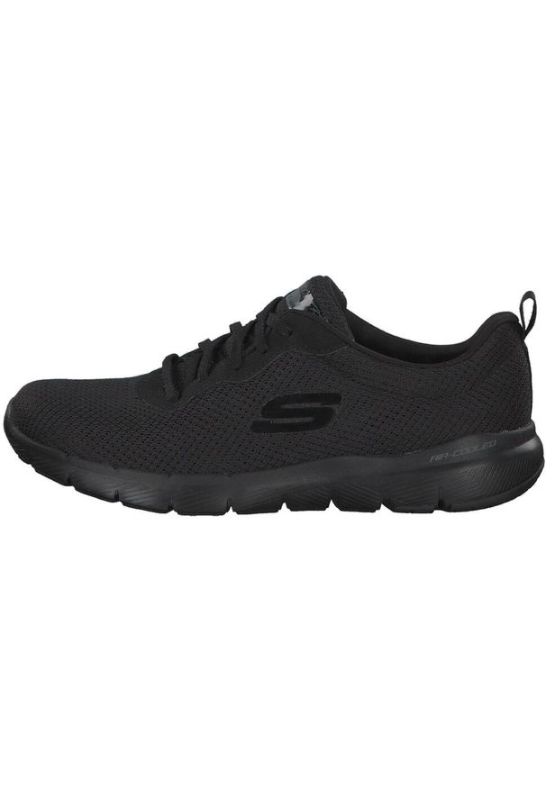 skechers - Buty do chodzenia damskie Skechers Flex Appeal 30. Zapięcie: sznurówki. Kolor: czarny. Materiał: tkanina, materiał. Szerokość cholewki: normalna. Sport: turystyka piesza