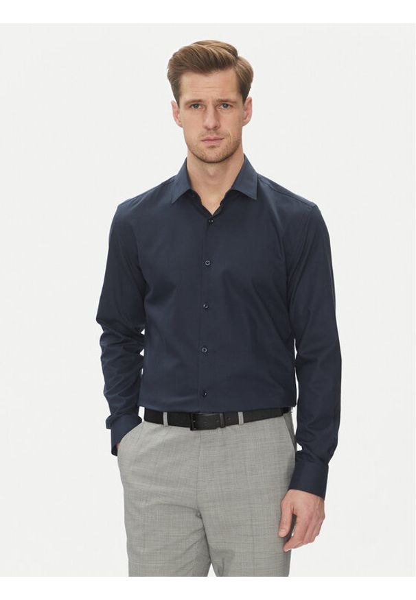 Hugo - HUGO Koszula Kenno 50539707 Granatowy Slim Fit. Kolor: niebieski. Materiał: bawełna