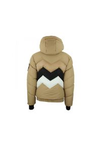 PEAK MOUNTAIN - Damska odpinana kurtka puchowa Peak Mountain. Kolor: beżowy, wielokolorowy, brązowy. Materiał: puch. Sezon: zima. Sport: narciarstwo #2