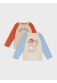 Sinsay - Koszulka z długimi rękawami z nadrukiem 2 pack - wielobarwny. Długość rękawa: długi rękaw. Długość: długie. Wzór: nadruk #1