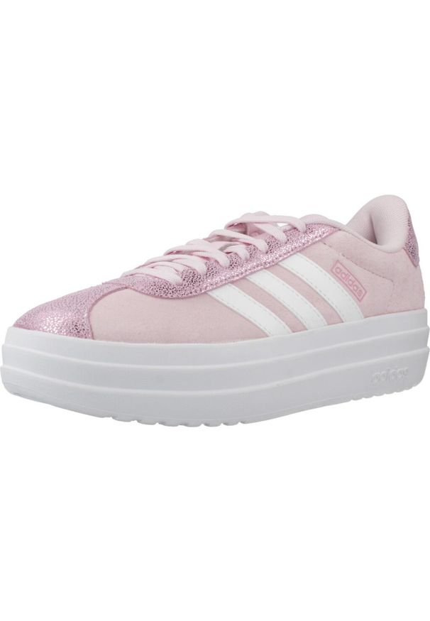 Adidas - Buty ADIDAS VL COURT BOLD J Rose. Kolor: różowy. Materiał: tkanina, skóra, syntetyk. Styl: sportowy