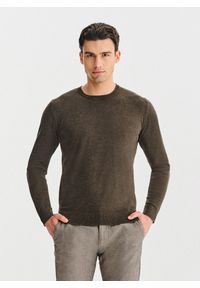 Pako Lorente - PAKO LORENTE – Brązowy sweter męski o-neck. Okazja: na co dzień. Kolor: brązowy, zielony. Materiał: poliester, wiskoza. Sezon: jesień. Styl: casual #1