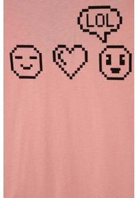 United Colors of Benetton longsleeve bawełniany dziecięcy kolor różowy. Okazja: na co dzień. Kolor: różowy. Materiał: bawełna. Długość rękawa: długi rękaw. Wzór: nadruk. Styl: casual #3