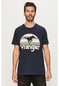 Wrangler - MĘSKI T-SHIRT WRANGLER SS HORSE TEE NAVY W7M9D3114 112131900