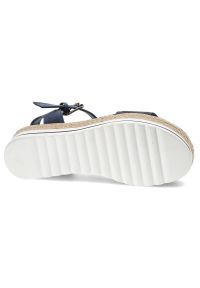 Big-Star - Granatowe Sandały Big Star Wygodne Buty Damskie. Okazja: na spacer, na co dzień. Zapięcie: pasek. Kolor: niebieski. Materiał: materiał, skóra ekologiczna. Szerokość cholewki: normalna. Wzór: paski. Sezon: lato. Styl: casual, sportowy, boho #3