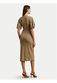 Lauren Ralph Lauren - LAUREN RALPH LAUREN Sukienka codzienna 250964070002 Beżowy Slim Fit. Okazja: na co dzień. Kolor: beżowy. Materiał: bawełna. Typ sukienki: proste. Styl: casual