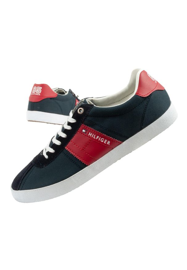 TOMMY HILFIGER - Buty sportowe trampki do chodzenia męskie Tommy Hilfiger. Kolor: czerwony, niebieski, wielokolorowy. Sport: turystyka piesza
