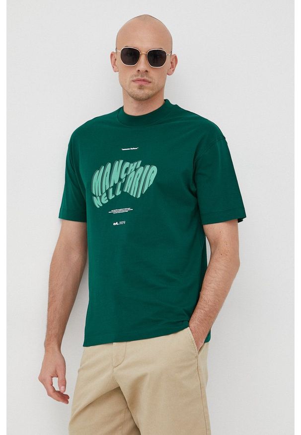 Liu Jo t-shirt bawełniany kolor zielony z nadrukiem. Kolor: zielony. Materiał: bawełna. Wzór: nadruk