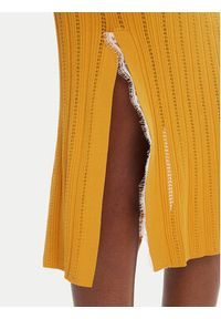 Pinko - PINKO Sukienka dzianinowa 104745 A2FR Brązowy Regular Fit. Kolor: brązowy. Materiał: wiskoza #3