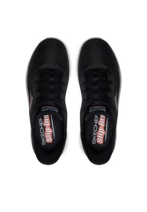 skechers - Skechers Sneakersy Go Walk Flex-New World 216505/BKOR Czarny. Kolor: czarny. Materiał: mesh, materiał