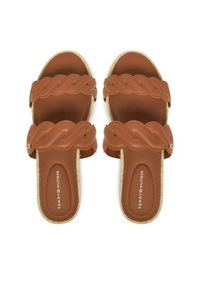 TOMMY HILFIGER - Tommy Hilfiger Espadryle Leather Rope Espadrille Mule FW0FW08503 Brązowy. Kolor: brązowy. Materiał: skóra #3