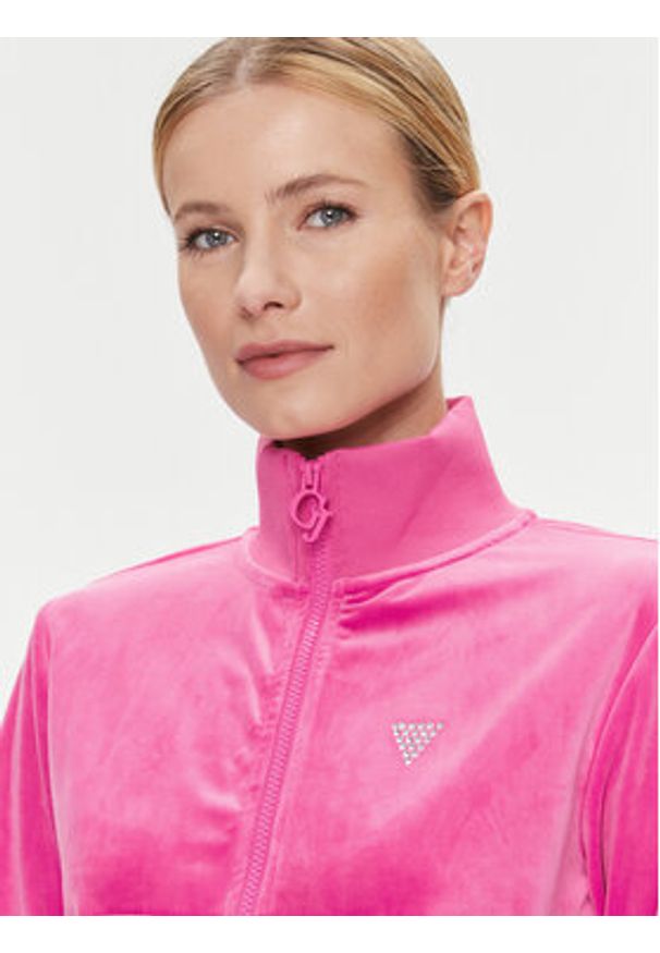 Guess Bluza V3BQ22 KBXI2 Różowy Regular Fit. Kolor: różowy. Materiał: syntetyk