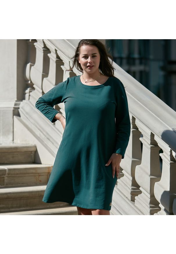 Sukienka dla puszystych Moda Size Plus Iwanek na co dzień, na jesień