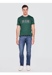 Big-Star - Koszulka męska z logo BIG STAR zielona Melsar 304. Okazja: na co dzień. Kolor: zielony. Materiał: dzianina, jeans. Wzór: nadruk. Styl: wizytowy, klasyczny, casual #3