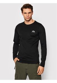 Alpha Industries Longsleeve Back Print Heavy 116571 Czarny Regular Fit. Kolor: czarny. Materiał: bawełna. Długość rękawa: długi rękaw. Wzór: nadruk #1