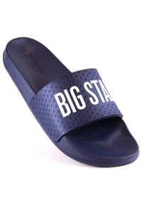 Big-Star - Klapki młodzieżowe piankowe lekkie granatowe Big Star MM274714. Okazja: na co dzień, na plażę. Kolor: niebieski. Materiał: materiał. Styl: młodzieżowy #1
