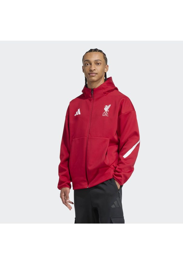 Adidas - Liverpool FC ADIDAS Z.N.E. Bluza reprezentacyjna. Kolor: czerwony. Sport: piłka nożna