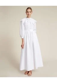 Luisa Spagnoli - LUISA SPAGNOLI - Biała sukienka maxi Polare. Kolor: biały. Materiał: bawełna, koronka. Wzór: koronka. Długość: maxi #1