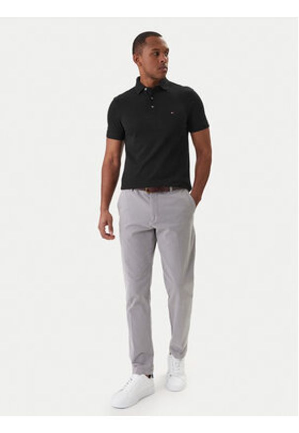 TOMMY HILFIGER - Tommy Hilfiger Polo 1985 MW0MW17771 Czarny Slim Fit. Typ kołnierza: polo. Kolor: czarny. Materiał: bawełna