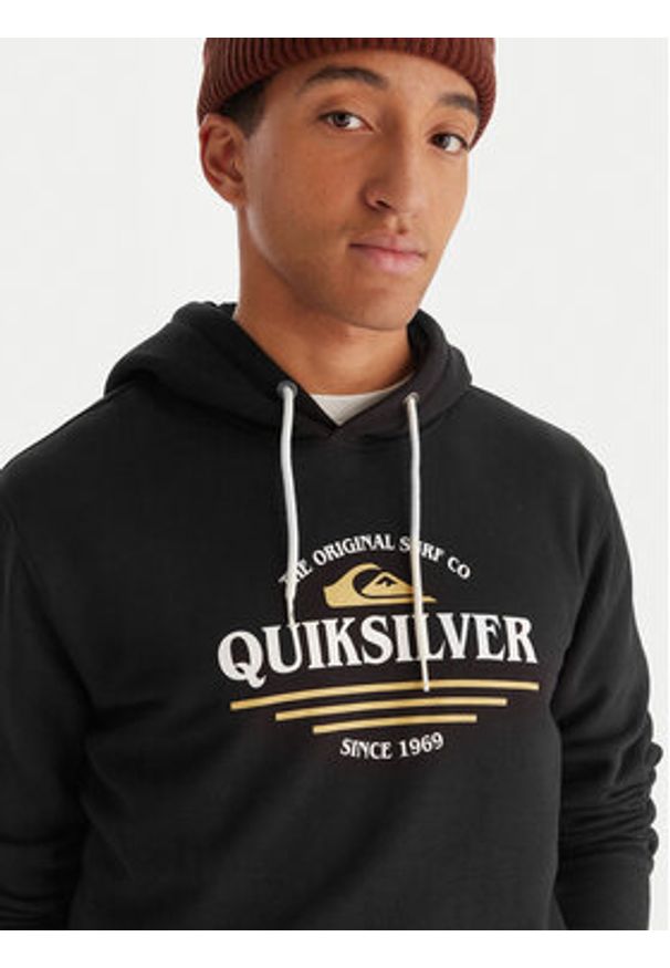 Quiksilver Bluza Screen Fleece Classic EQYFT05137 Czarny Regular Fit. Kolor: czarny. Materiał: syntetyk, bawełna