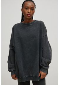 Marsala - Bluza damska o kroju oversize w kolorze FADED GREY - CRAFT-UNI. Materiał: materiał, bawełna, dresówka, dzianina. Długość rękawa: długi rękaw. Długość: długie. Wzór: gładki #1