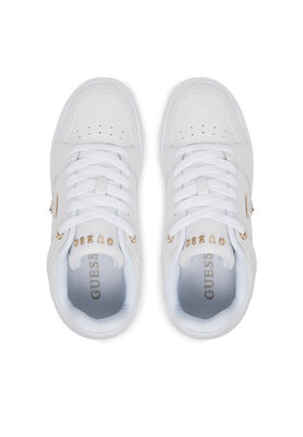 Guess Sneakersy FLTDEL ELE12 Biały. Kolor: biały. Materiał: skóra