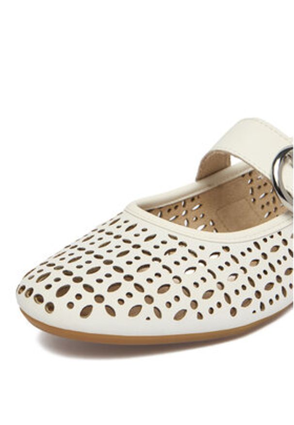 Remonte Baleriny CEO-D0K16-80 Biały. Kolor: biały. Materiał: skóra, syntetyk